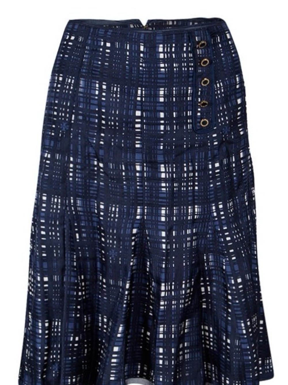 NWOT-  Tory Burch Navy Blue and White Checked